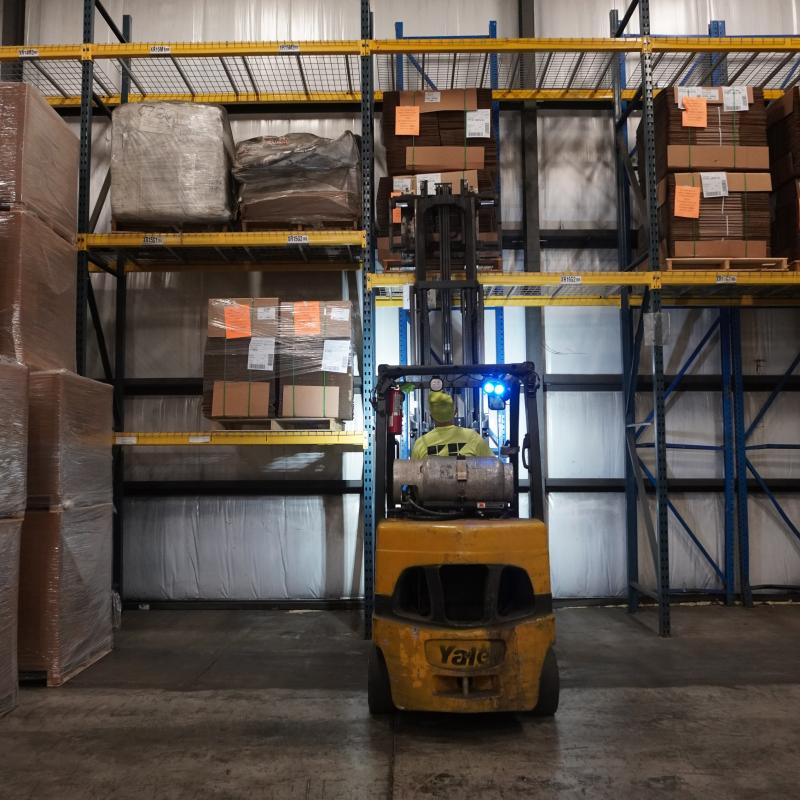 Forklift in a Warehouse